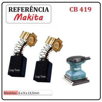 JOGO DE ESCOVA DE CARVÃO - LIXADEIRA ORBITAL MAKITA - 195015-1 - CB 419 - MBO 450