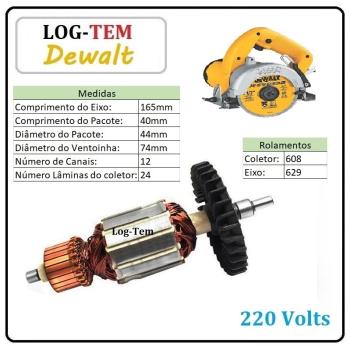 INDUZIDO / ROTOR / MOTOR - SERRA MARMORE DEWALT 220 V - DW 861 B - POS.26 - IMPORTADO