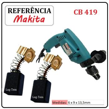 JOGO DE ESCOVA DE CARVÃO - FURADEIRA MAKITA - 195015-1 - CB 419 - HP 1500