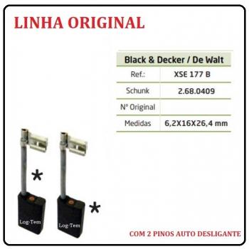 XSE 177 B - ESCOVA DE CARVÃO DEWALT - D25900 K C/ 2 PINOS