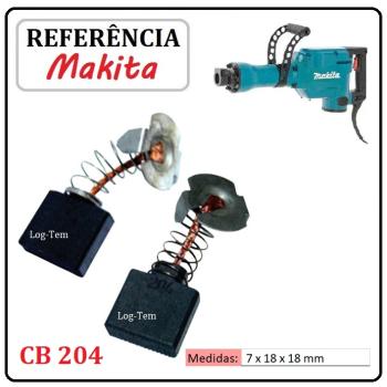 JOGO DE ESCOVA DE CARVÃO - MARTELO MAKITA - 194992-4 - CB 204 - HM 1306