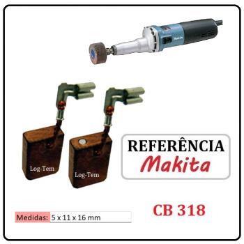 JOGO DE ESCOVA DE CARVÃO - RETIFICA MAKITA - 194999-0 - CB 318 - GDO 0810 C