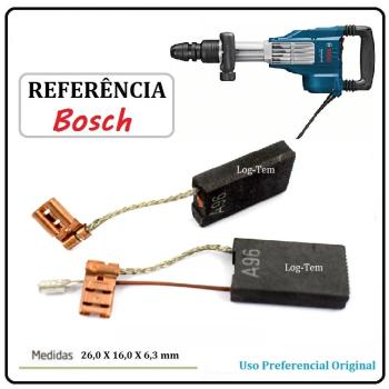 JOGO DE ESCOVA DE CARVÃO - MARTELO BOSCH - 1617000750 - 11C36 - GSH 11 VC - ORIGINAL