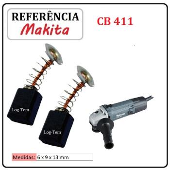 JOGO DE ESCOVA DE CARVÃO - ESMERILHADEIRA MAKITA SSP -  195010-1 - CB 411 - MGA 450