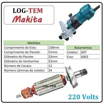 INDUZIDO / ROTOR / MOTOR - TUPIA MAKITA 220 V - 3709 - IMPORTADO