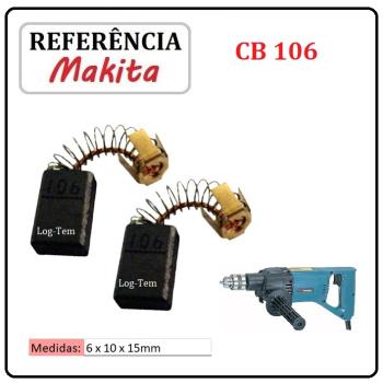 JOGO DE ESCOVA DE CARVÃO - FURADEIRA MAKITA -  194976-2 - CB 106 - 8406
