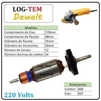 INDUZIDO / ROTOR / MOTOR - ESMERILHADEIRA DEWALT 220 V - DW 818 B2 - IMPORTADO