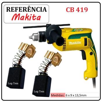 JOGO DE ESCOVA DE CARVÃO - FURADEIRA MAKITA - 195015-1 - CB 419 - HP 1620 F