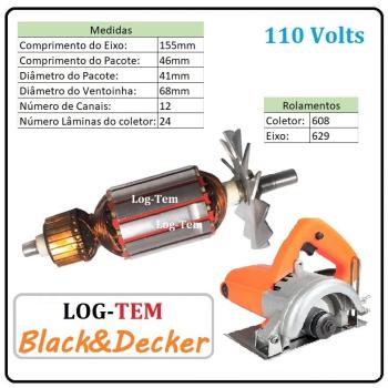 INDUZIDO / ROTOR / MOTOR - SERRA MARMORE BLACK & DECKER 110 V - BD 3011 - IMPORTADO