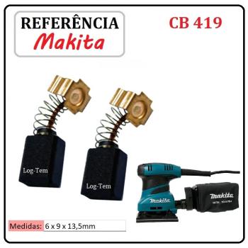 JOGO DE ESCOVA DE CARVÃO - LIXADEIRA ORBITAL MAKITA - 195015-1 - CB 419 - BO 4556