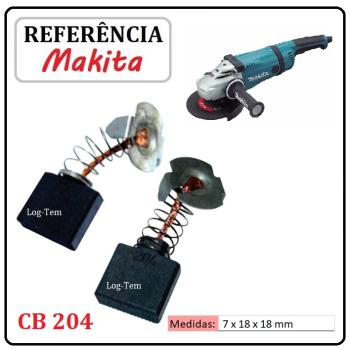JOGO DE ESCOVA DE CARVÃO - ESMERILHADEIRA MAKITA - 194992-4 - CB 204 - GA 7040 S