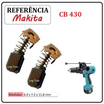 JOGO DE ESCOVA DE CARVÃO - PARAFUSADEIRA BATERIA MAKITA - 195018-5 - CB 430 - 8413 D