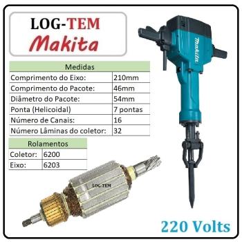 INDUZIDO / ROTOR / MOTOR - MARTELO MAKITA 220 V - HM 1810 - IMPORTADO
