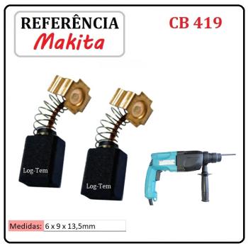 JOGO DE ESCOVA DE CARVÃO - MARTELETE MAKITA - 195015-1 - CB 419 - HR 2022