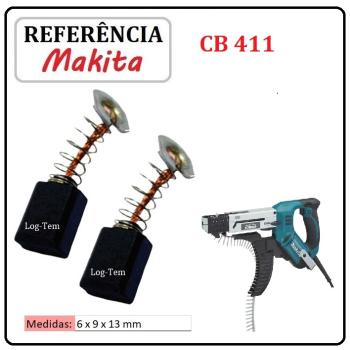 JOGO DE ESCOVA DE CARVÃO - PARAFUSADEIRA  COM ALIMENTACAO AUTOMATICA MAKITA -  195010-1 - CB 411 - 6842