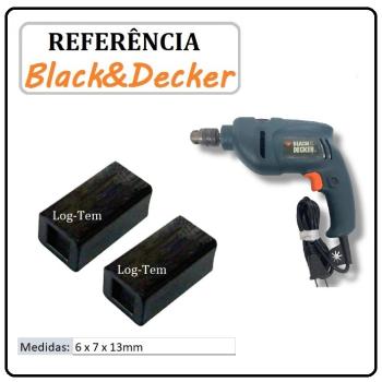 JOGO DE ESCOVA DE CARVÃO - FURADEIRA BLACK & DECKER - 185144-06 - KR 500 RE