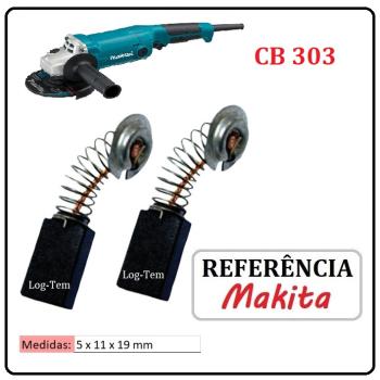 JOGO DE ESCOVA DE CARVÃO - ESMERILHADEIRA MAKITA -  194996-6 - CB 303 - GA 5010