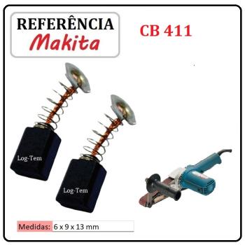 JOGO DE ESCOVA DE CARVÃO - LIXADEIRA DE CINTA MAKITA -  195010-1 - CB 411 - 9031
