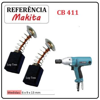 JOGO DE ESCOVA DE CARVÃO - PARAFUSADEIRA  COM ALIMENTACAO AUTOMATICA MAKITA -  195010-1 - CB 411 - 6953