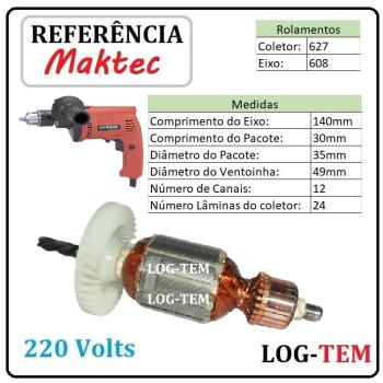 INDUZIDO / ROTOR / MOTOR - FURADEIRA MAKTEC 220 V - MT 811 - IMPORTADO
