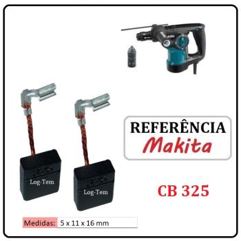 JOGO DE ESCOVA DE CARVÃO - MARTELETE MAKITA - 195001-2 - CB 325 - HR 2800