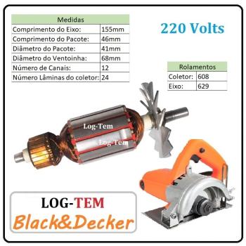 INDUZIDO / ROTOR / MOTOR - SERRA MARMORE  BLACK & DECKER 220 V - BD 3011 - IMPORTADO