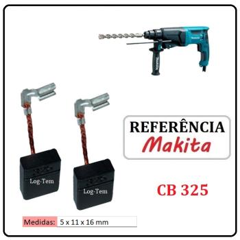 JOGO DE ESCOVA DE CARVÃO - MARTELETE MAKITA - 195001-2 - CB 325 - HR 2300