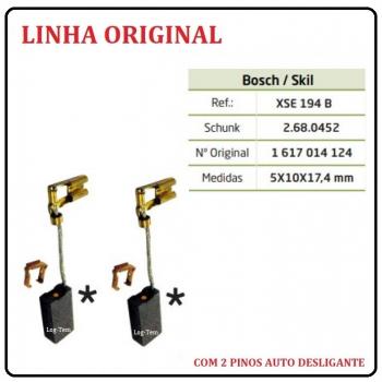XSE 194 B - ESCOVA DE CARVÃO BOSCH - 11222.7 - C/ 2 PINOS