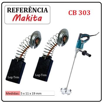 JOGO DE ESCOVA DE CARVÃO - MISTURADOR ELETRICO MAKITA -  194996-6 - CB 303 - UT 2204