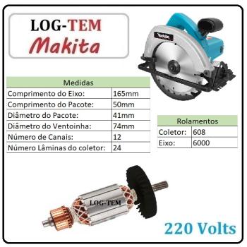 INDUZIDO / ROTOR / MOTOR - SERRA CIRCULAR MAKITA 220 V - 5806 H - IMPORTADO