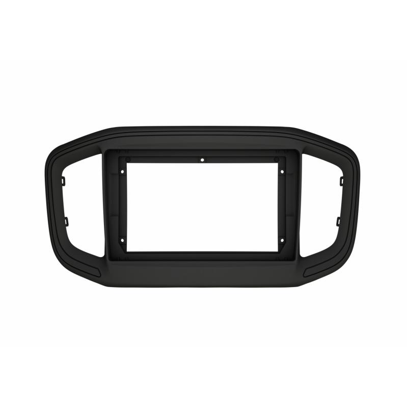 MOLDURA PLASTICA 9 POLEGADAS COMPATIVEL COM FIAT STRADA 2021/22 PRETO FOSCO