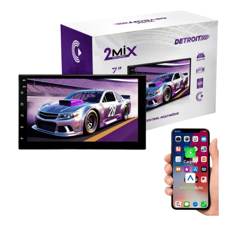MULTIMÍDIA DETROIT ANDROID 14 7" PROCES QUAD CORE 1.5 GHZ MEMÓRIA 2GB RAM 64GB FLASH