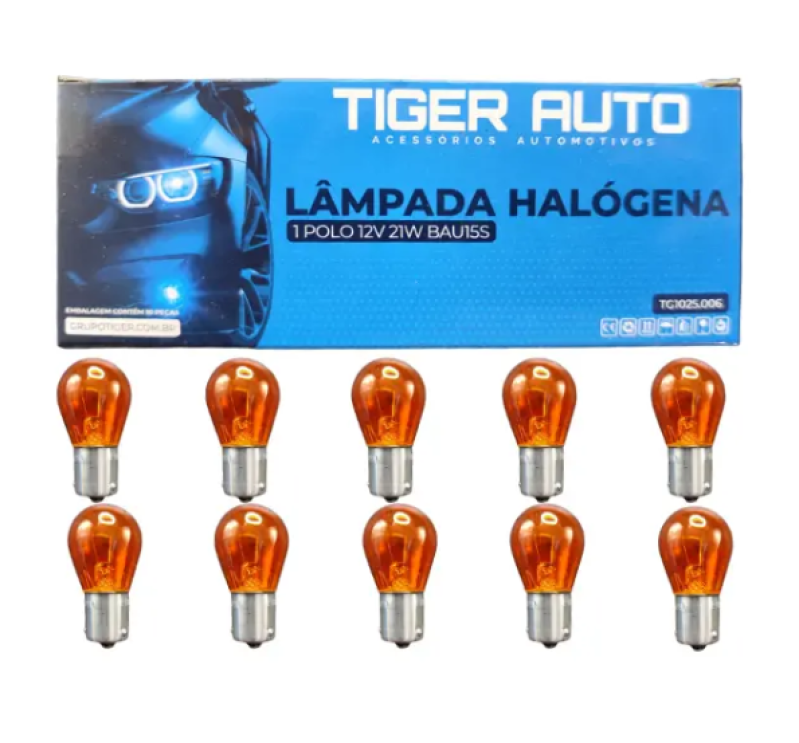 LAMPADA AMBAR 1 POLO PY21W 12V (CAIXA /10 UN)