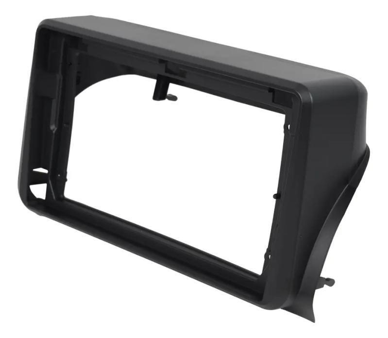 MOLDURA PLASTICA 9 POLEGADAS COMPATIVEL COM FIAT ARGO 2017/22, CRONOS 2018/22 PRETO FOSCO
