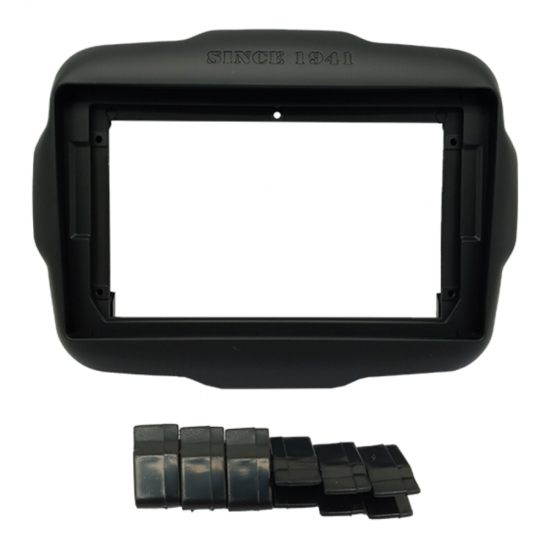 I-PANEL DE 09 POLEGADAS JEEP RENEGADE 2015/22 COM ESCRITA "SINCE 1941", PRETO FOSCO