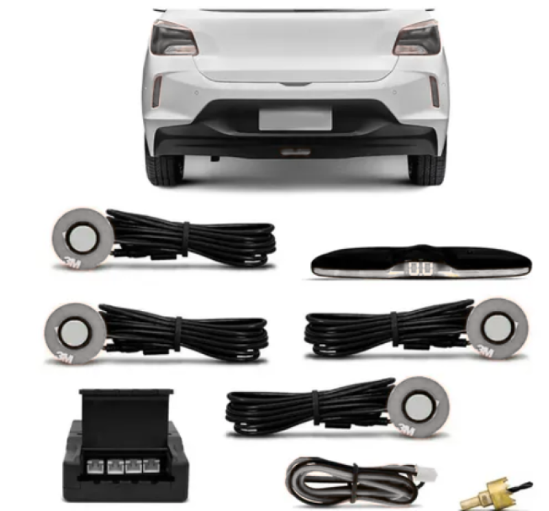 SENSOR DE ESTACIONAMENTO C/ DISPLAY SLIM OEM PRATA 16,5MM
