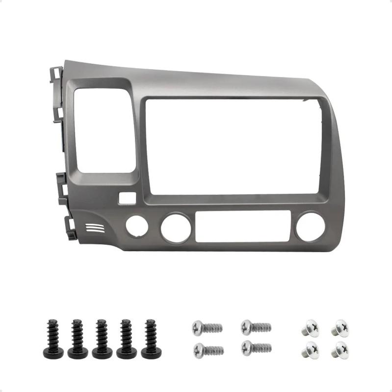 MOLDURA PLASTICA 9 POLEGADAS COMPATIVEL COM HONDA CIVIC 2007/11 CINZA
