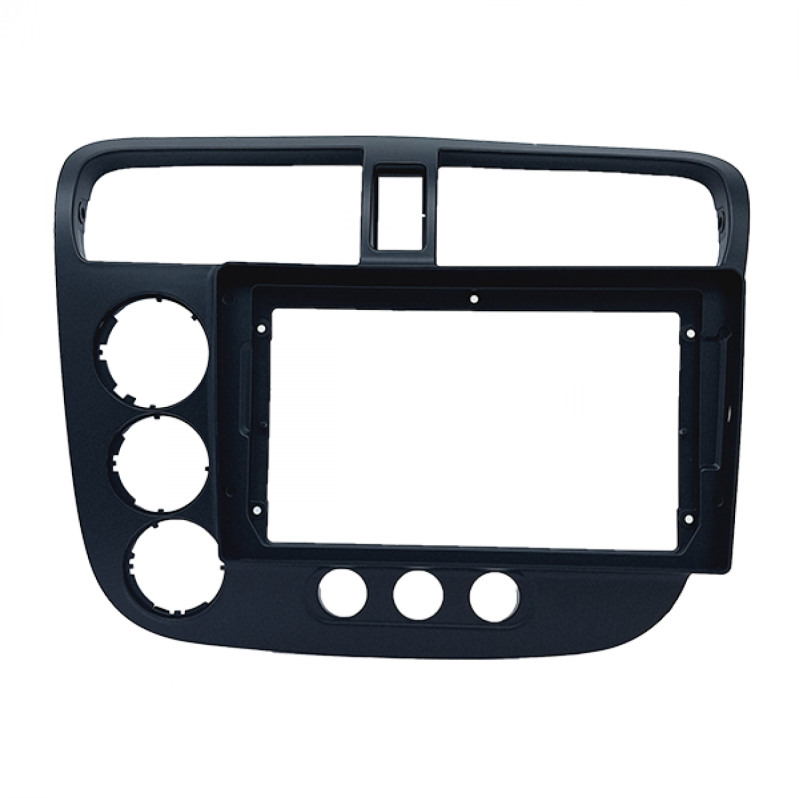 MOLDURA PLASTICA 9 POLEGADAS COMPATIVEL COM HONDA CIVIC 2001/06 PRETO FOSCO
