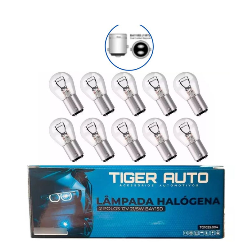 LAMPADA CLEAR 2 POLOS P21/5W 12V (CAIXA/10UN)