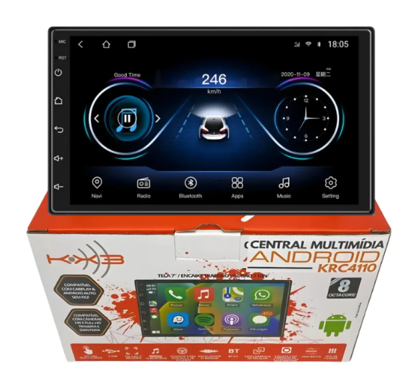 ANDROID 7 OCTACORE DOUBLE DIN, 2GB RAM 64GB MEMORIA KX3
