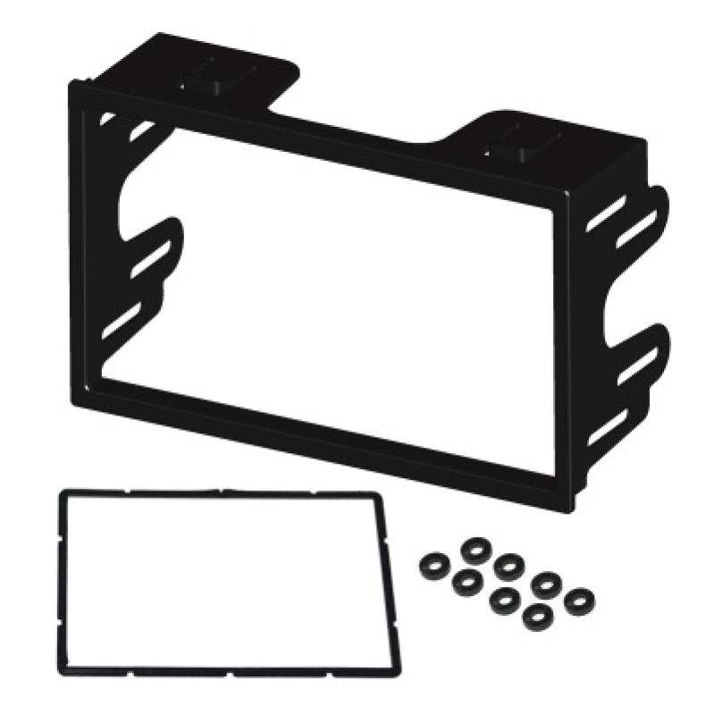 MOLDURA 2 DIN VW POLO, GOLF, FOX, ECOSPORT, FIESTA, BORA, PASSAT - PRETA