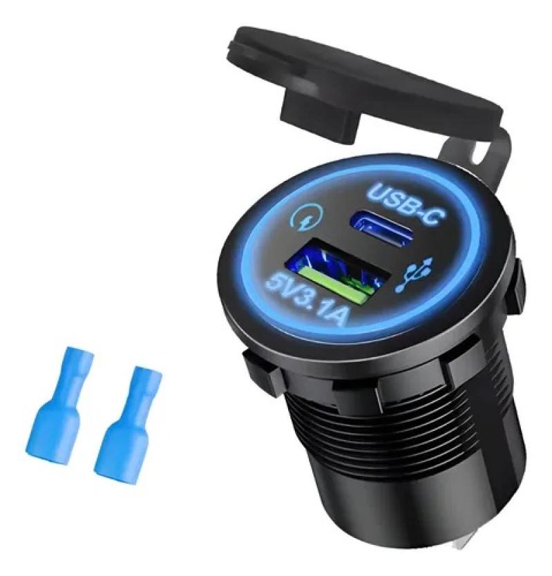 TOMADA VEICULAR TIPO C E USB LDCAR