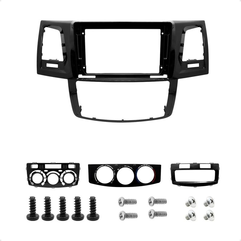 TOYOTA HILUX 2012/15, SW4 COM UMA MOLDURA AUXILIAR PARA A/C DIGITAL, UMA MOLDURA AUXILIAR PARA A/C ANALOGICO E ADESIVO, BLACK PIANO