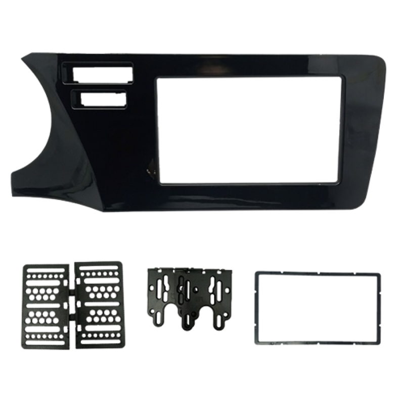 MOLDURA 2 DIN CHINES E JAPONES HONDA CITY 15/21 COM BOTAO AIRBAG DUPLO - BLACK PIANO UV PROTECTION