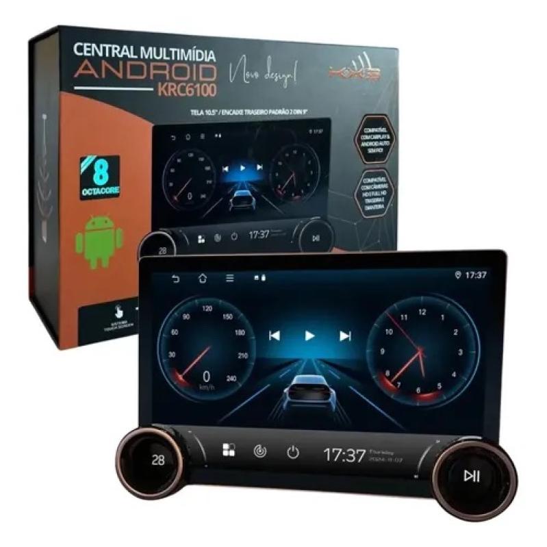 Multimidia Kx3 Krc6100 Android Carplay Tela 10.5 Pol 4/64gb Ram Cor Preto