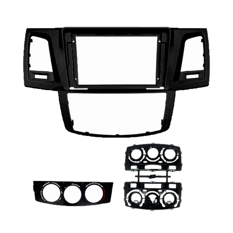 MOLDURA 9 POLEGADAS COMPATIVEL COM TOYOTA HILUX 2006/15 BLACK PIANO