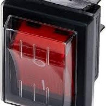 BOTÃO GANGORRA ON/OFF RETROILUMINADO VERMELHO 250V C/ CAPA SILICONE