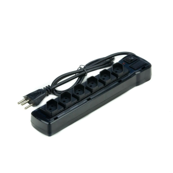 FILTRO DE LINHA PVC PRETO 6 TOMADAS - R.6PPN FIOLUX