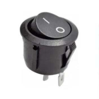 BOTÃO ON/OFF REDONDO PRETO 250V 2P