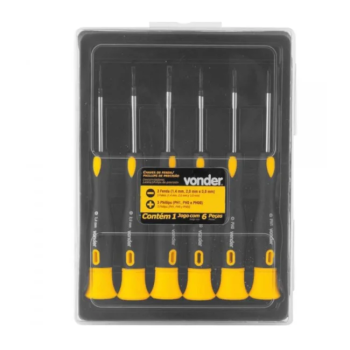 CONJUNTO FENDA/PHILLIPS PRECISAO 6PCS VONDER